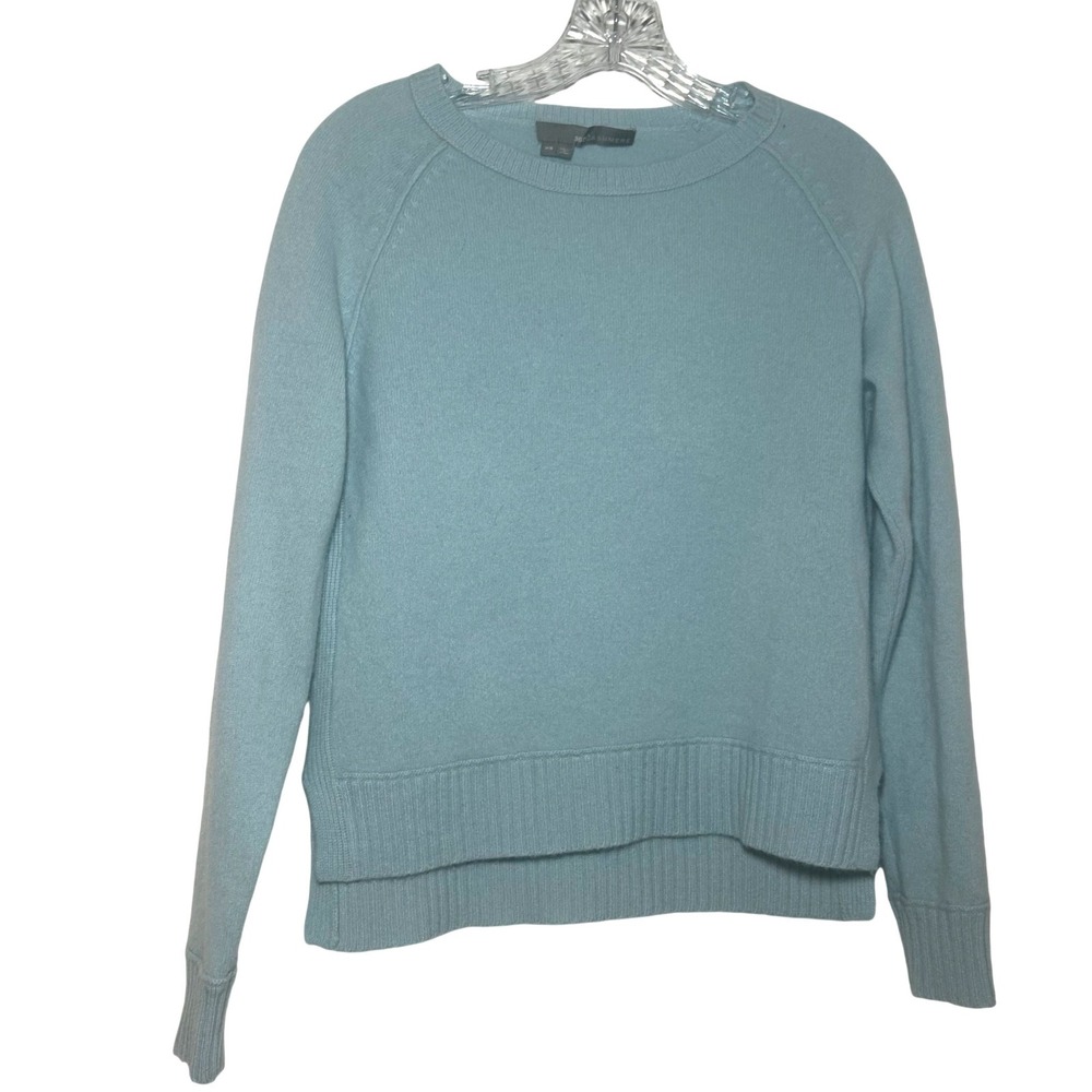 360 Cashmere Light Blue Crewneck Raglan Sweater XS Pure Cashmere cozy minimal